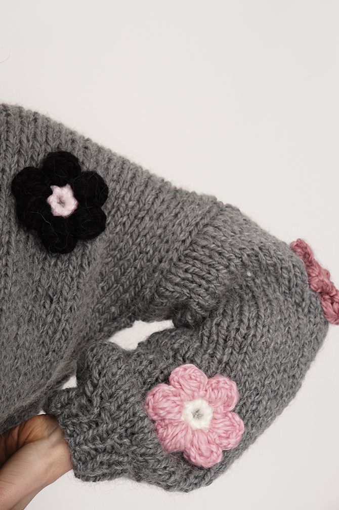 HAND MADE Flower Sweater