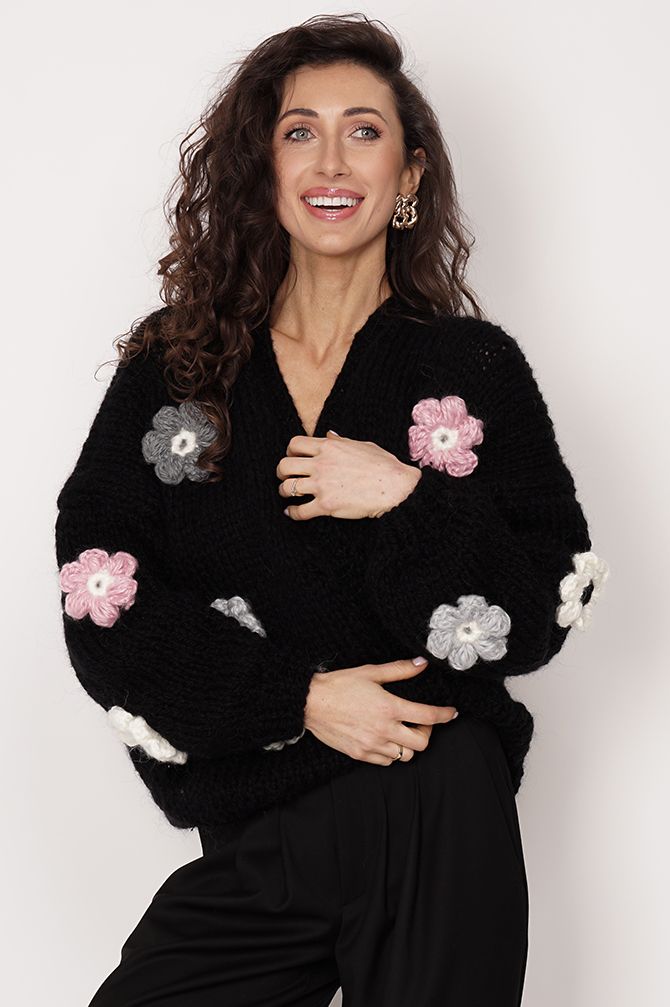 HAND MADE Flower Sweater