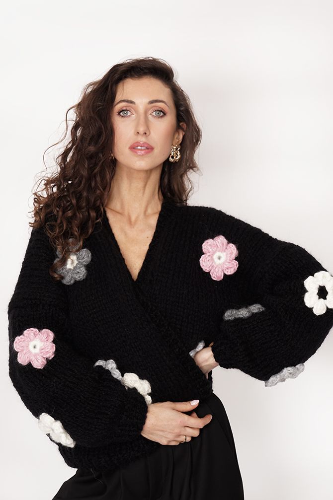 HAND MADE Flower Sweater