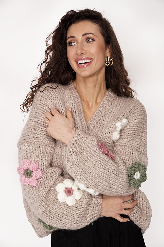 HAND MADE Flower Sweater