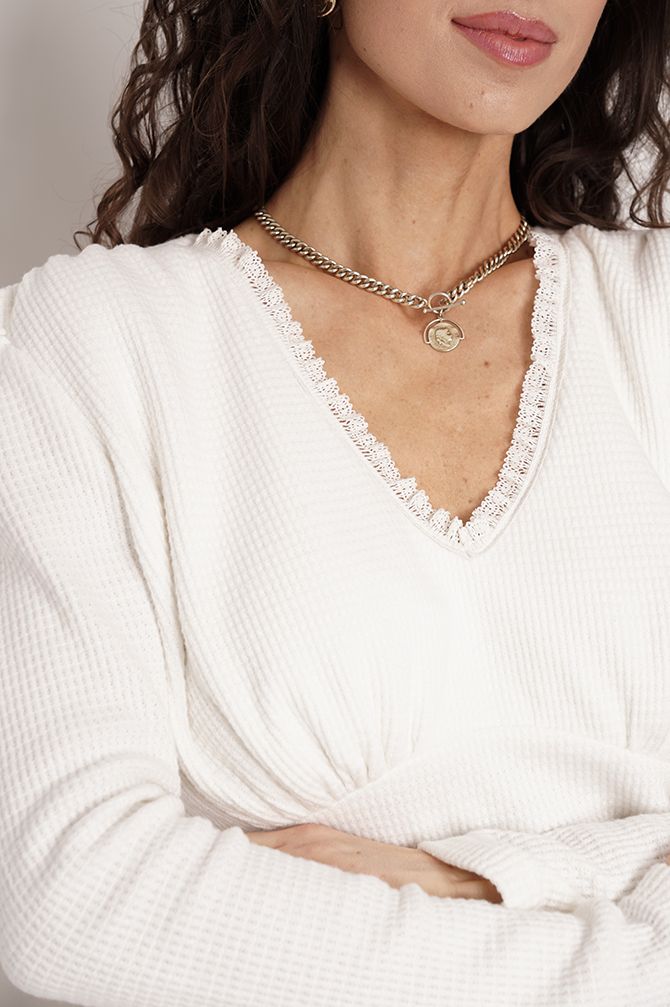 Flora Sweater with lace
