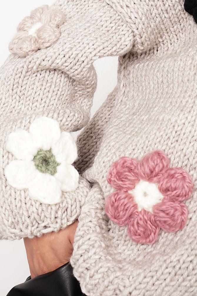 HAND MADE Flower Sweater
