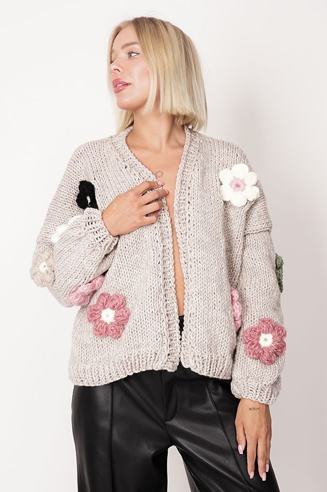 HAND MADE Flower Sweater