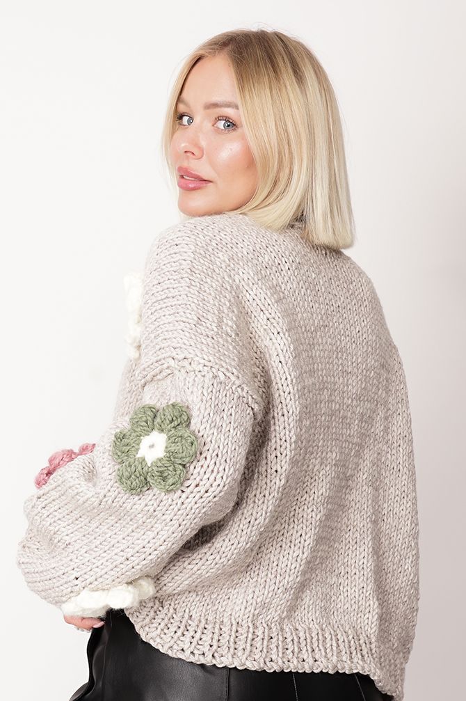 HAND MADE Flower Sweater