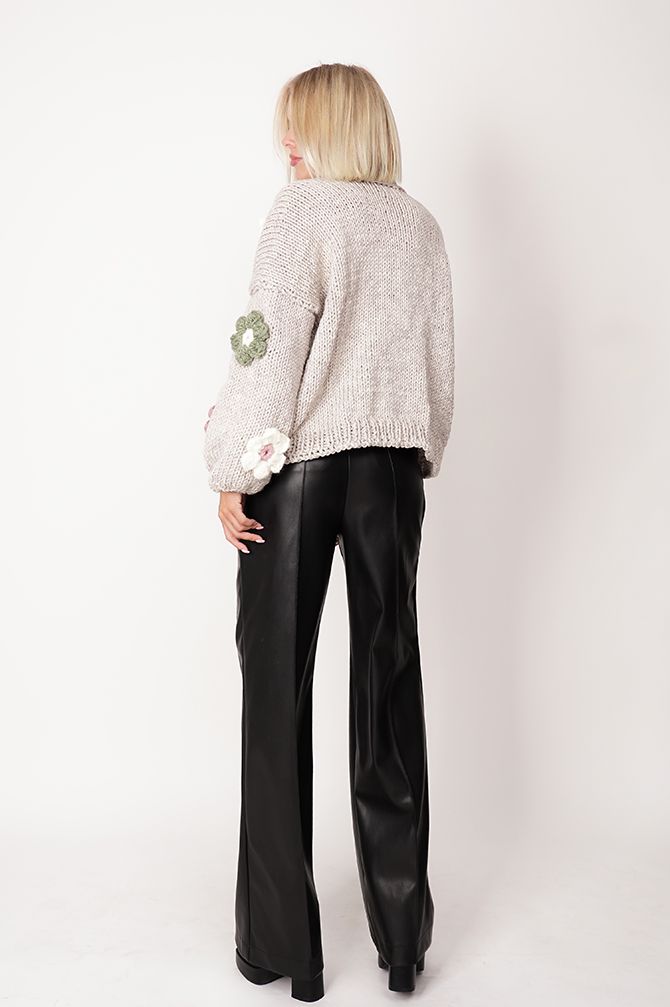 HAND MADE Flower Sweater