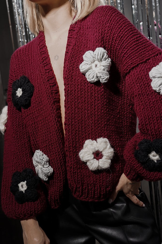 Hand Made Flower Sweater
