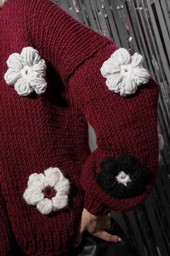 Hand Made Flower Sweater