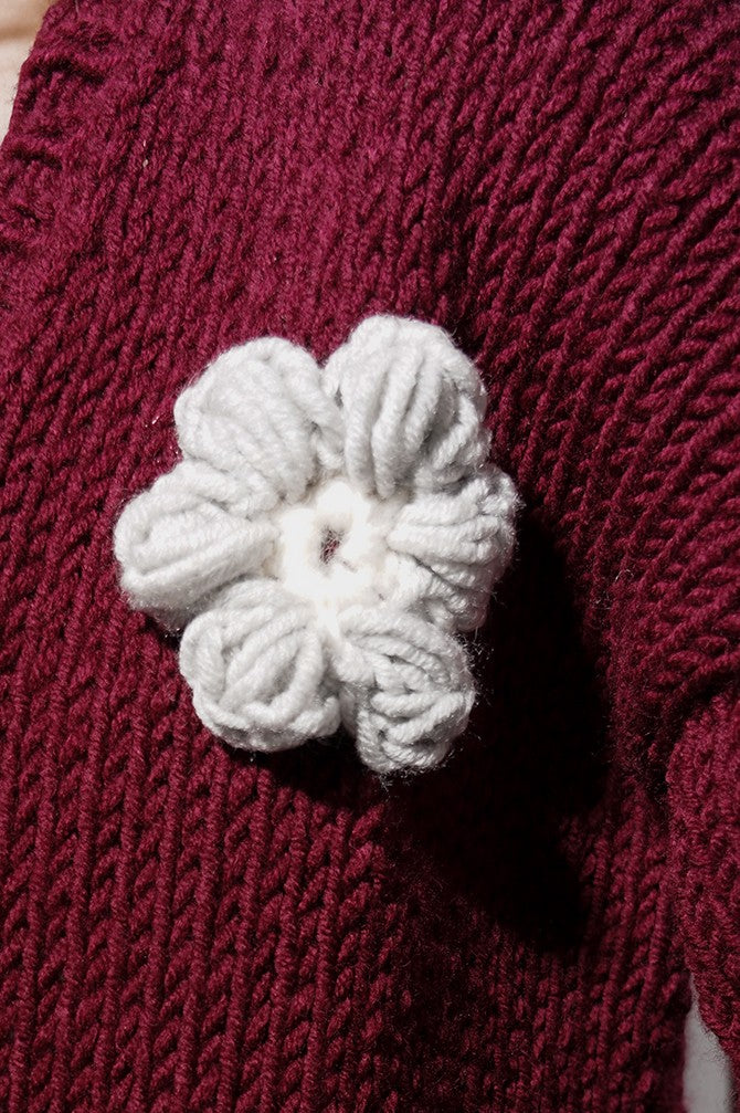 Hand Made Flower Sweater