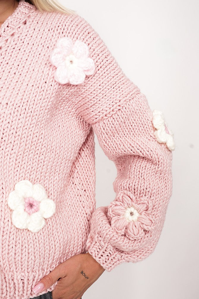 HAND MADE Flower Sweater