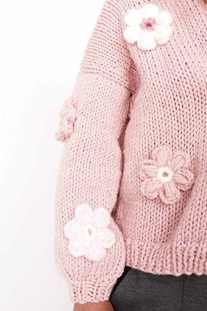 HAND MADE Flower Sweater
