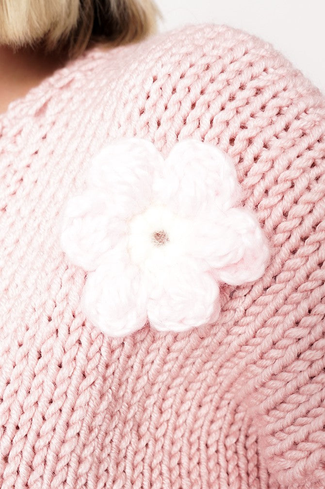 HAND MADE Flower Sweater