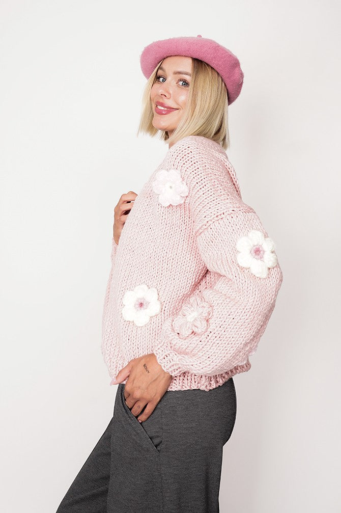 HAND MADE Flower Sweater