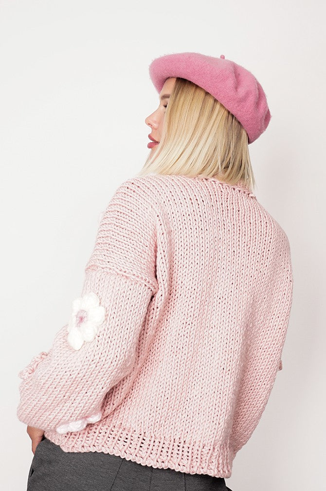 HAND MADE Flower Sweater