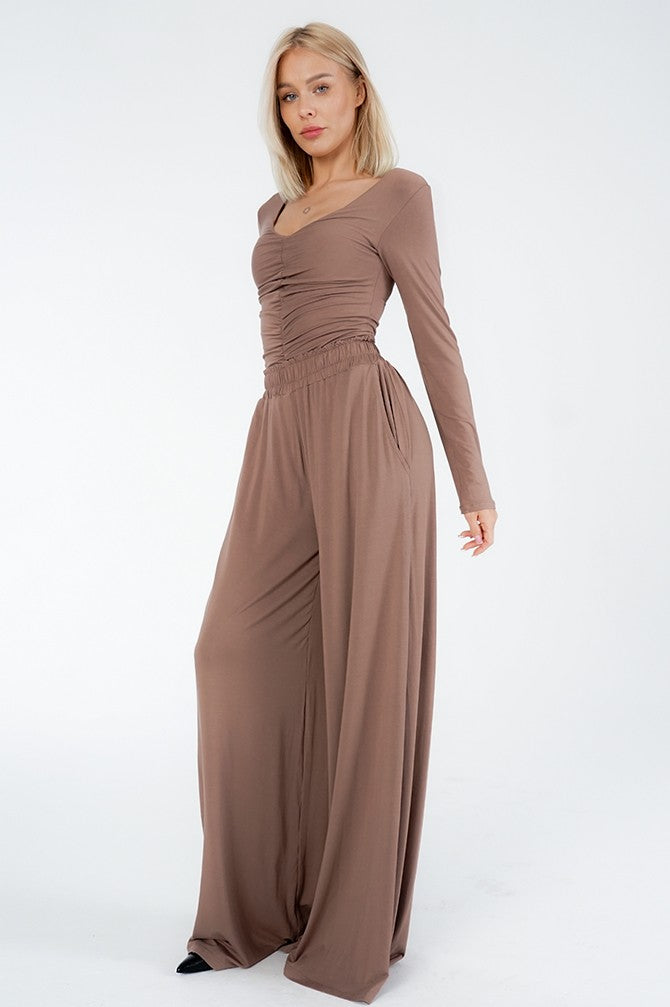 Wide Bamboo Knit Pants