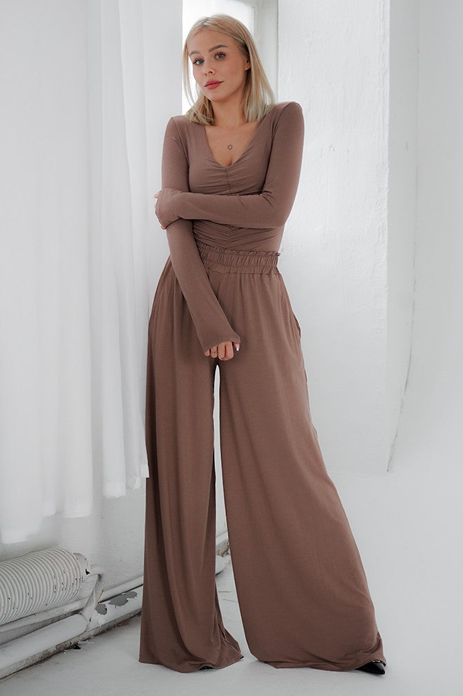 Wide Bamboo Knit Pants