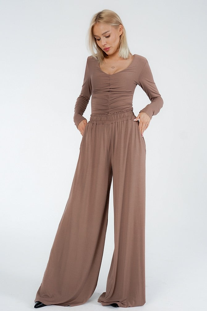 Wide Bamboo Knit Pants