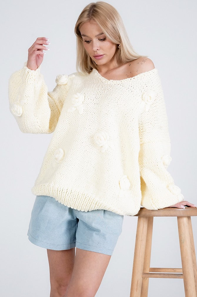 HAND MADE Rose Sweater