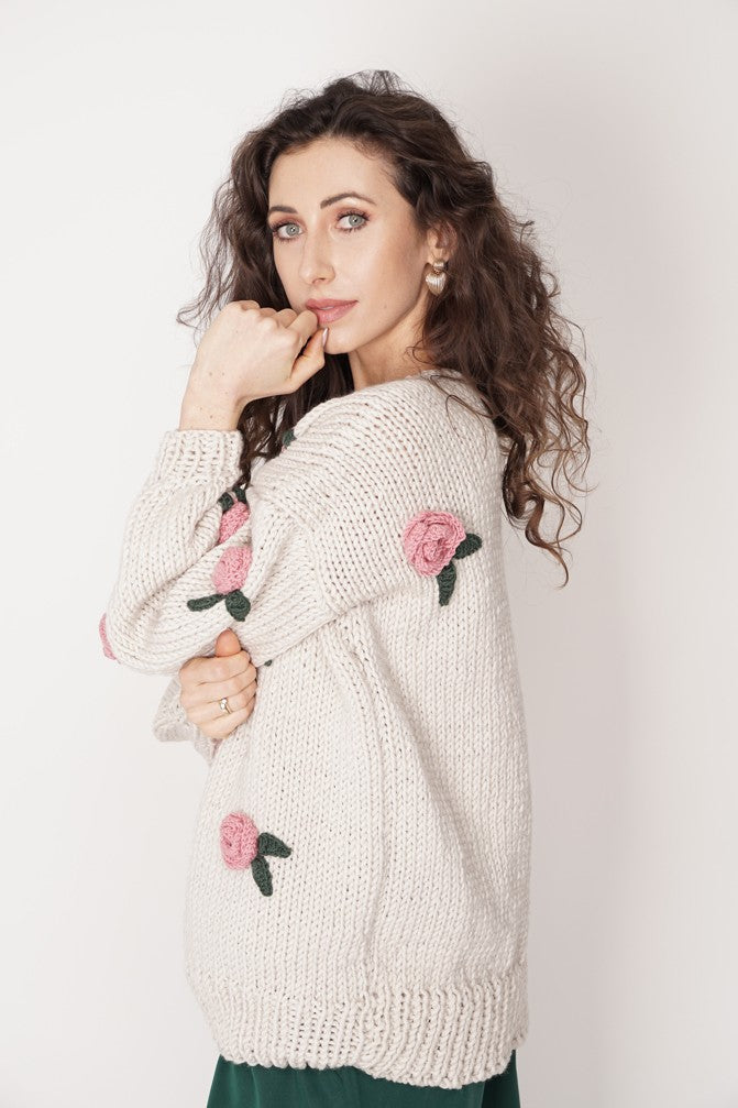 HAND MADE Rose Sweater