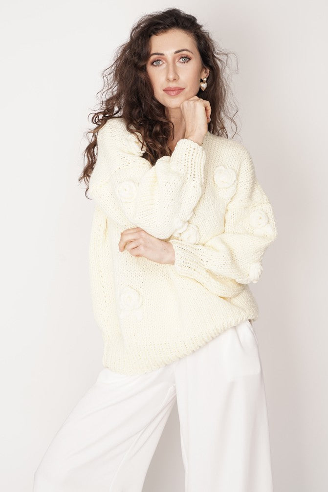 HAND MADE Rose Sweater