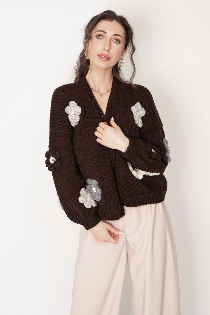 HAND MADE Flower Sweater