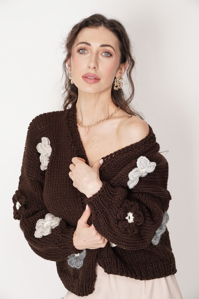 HAND MADE Flower Sweater