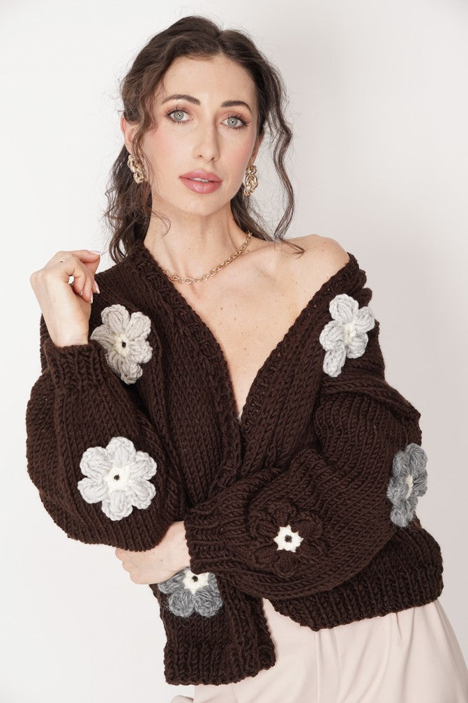 HAND MADE Flower Sweater