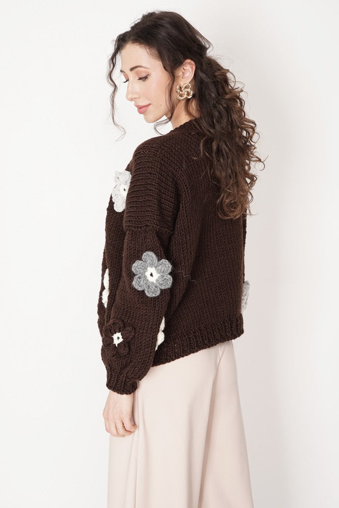 HAND MADE Flower Sweater