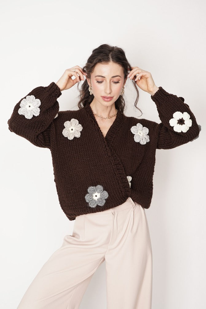 HAND MADE Flower Sweater