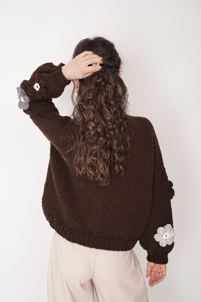 HAND MADE Flower Sweater