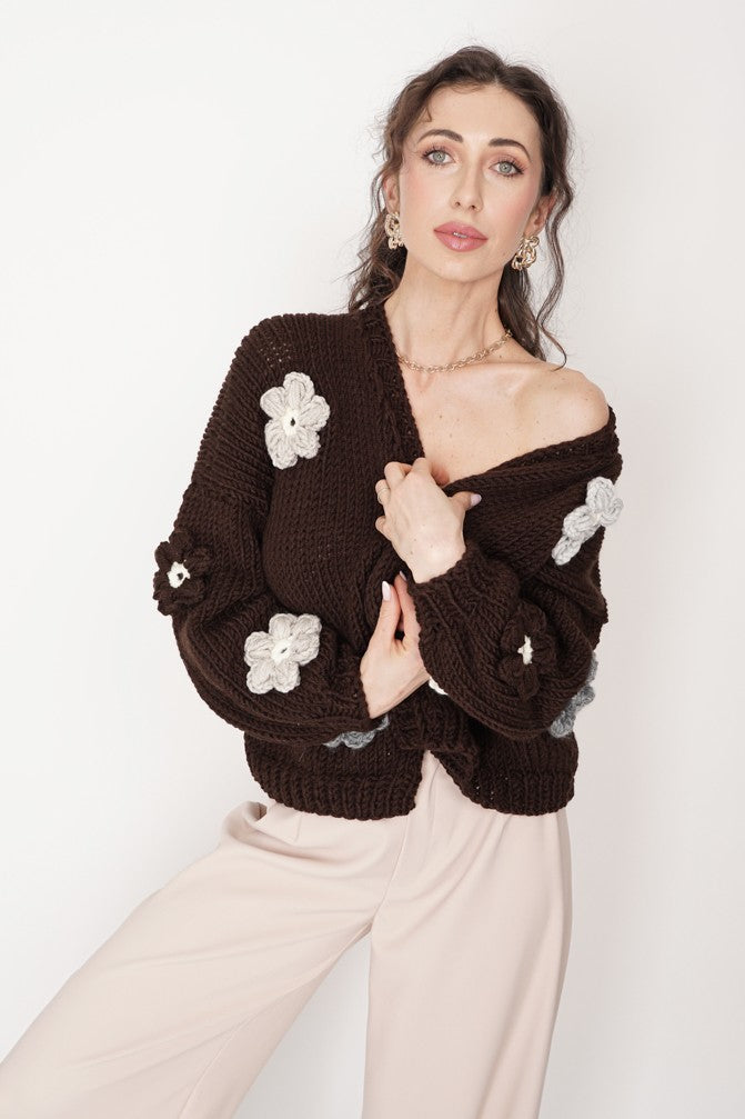 HAND MADE Flower Sweater