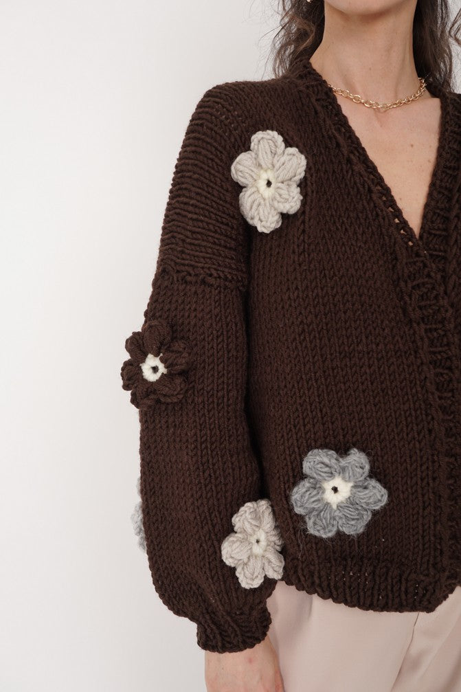 HAND MADE Flower Sweater