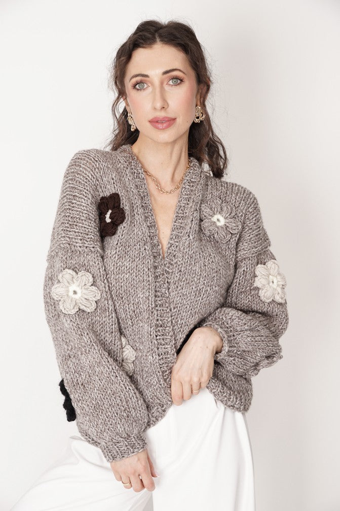 HAND MADE Flower Sweater