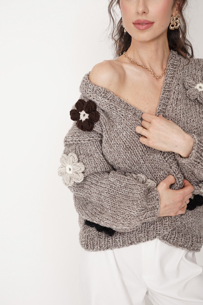 HAND MADE Flower Sweater