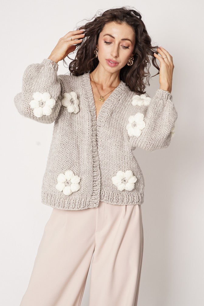 HAND MADE Flower Sweater