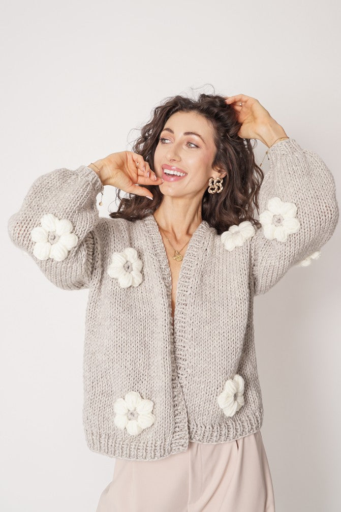 HAND MADE Flower Sweater