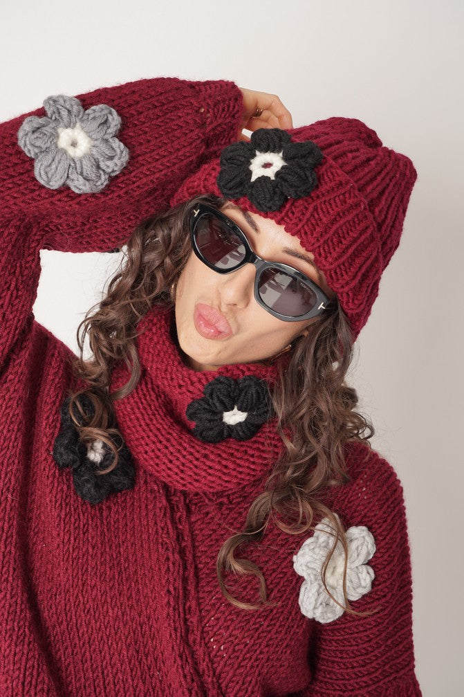 HAND MADE Flower Scarf