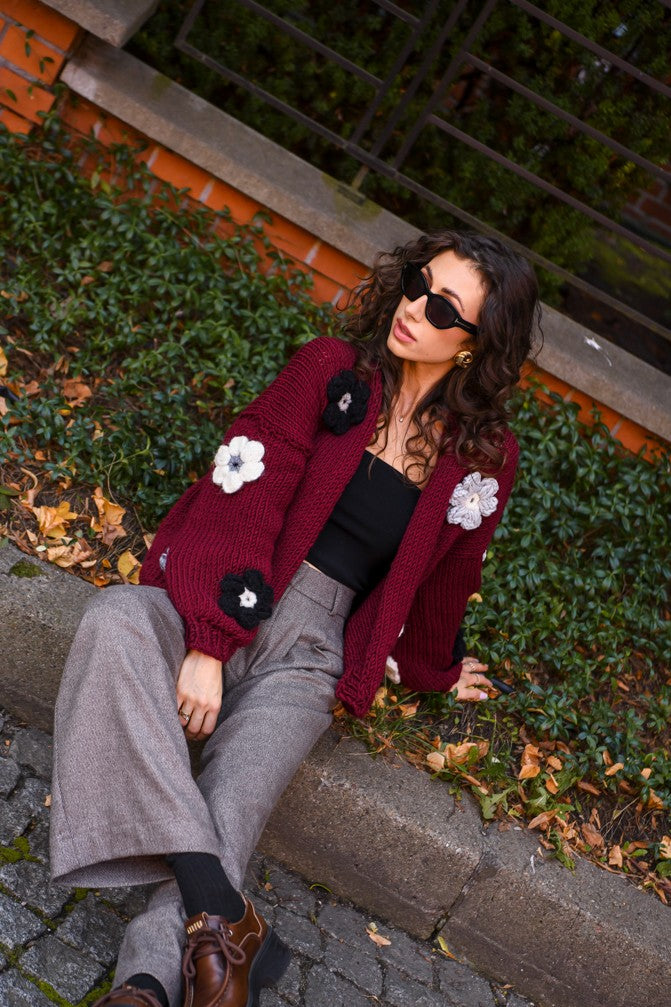 Hand Made Flower Sweater