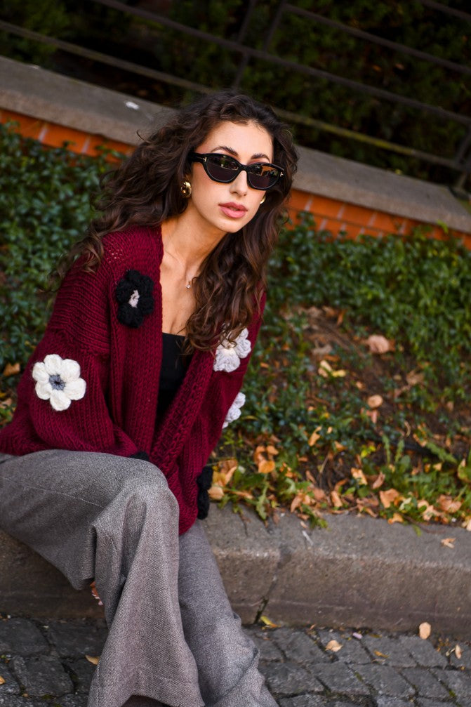 Hand Made Flower Sweater
