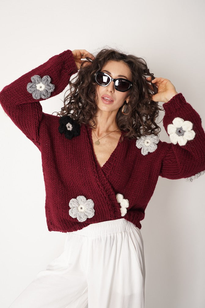 Sweter Hand Made Flower