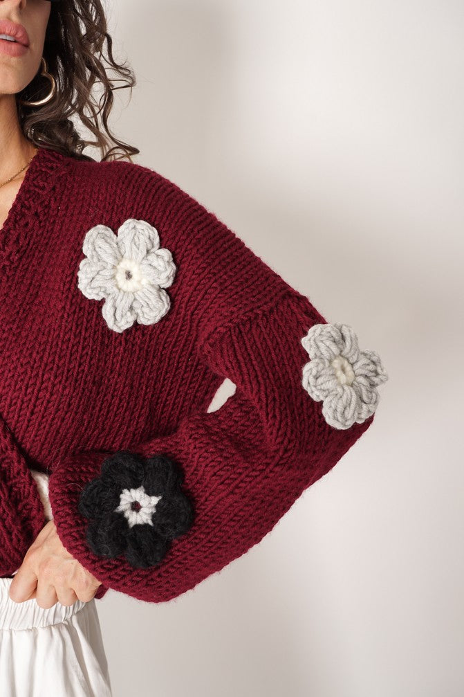 Hand Made Flower Sweater