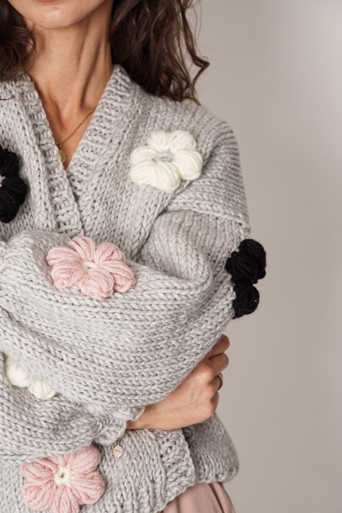 HAND MADE Flower Sweater