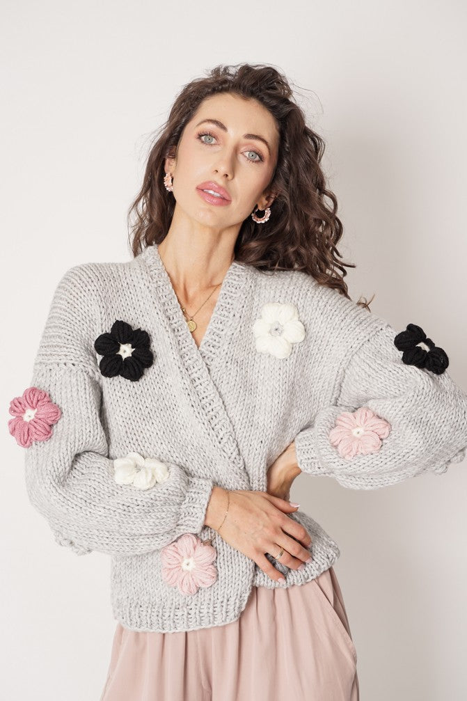 HAND MADE Flower Sweater