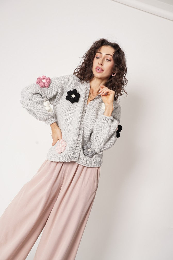 HAND MADE Flower Sweater
