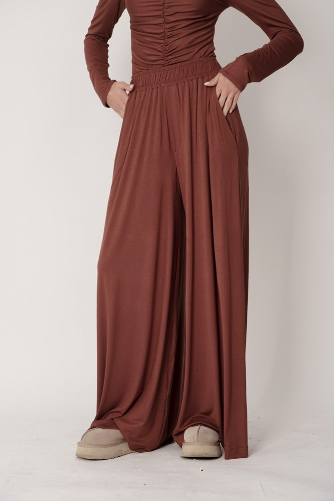 Wide Bamboo Knit Pants