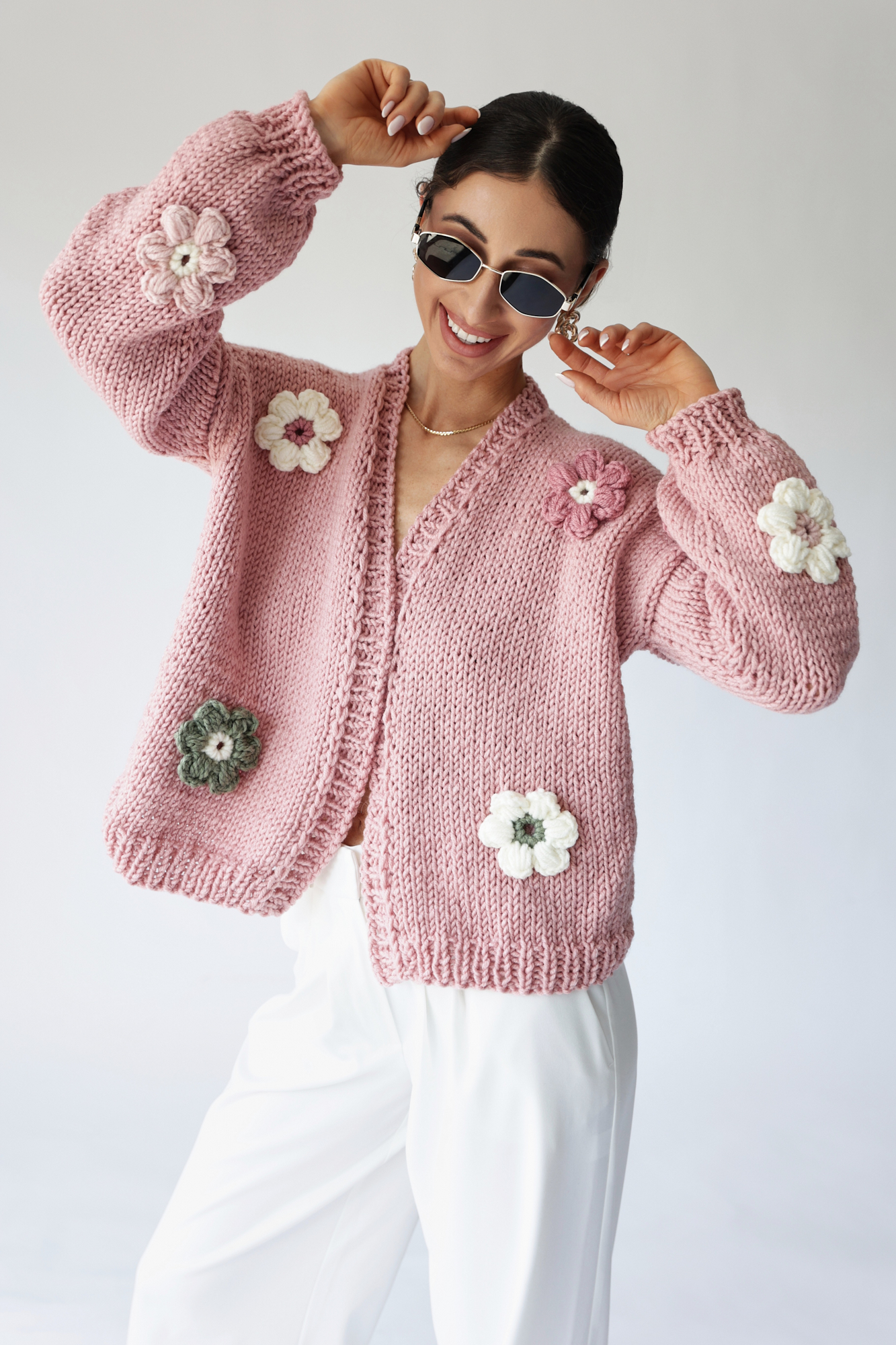 HAND MADE Flower Sweater