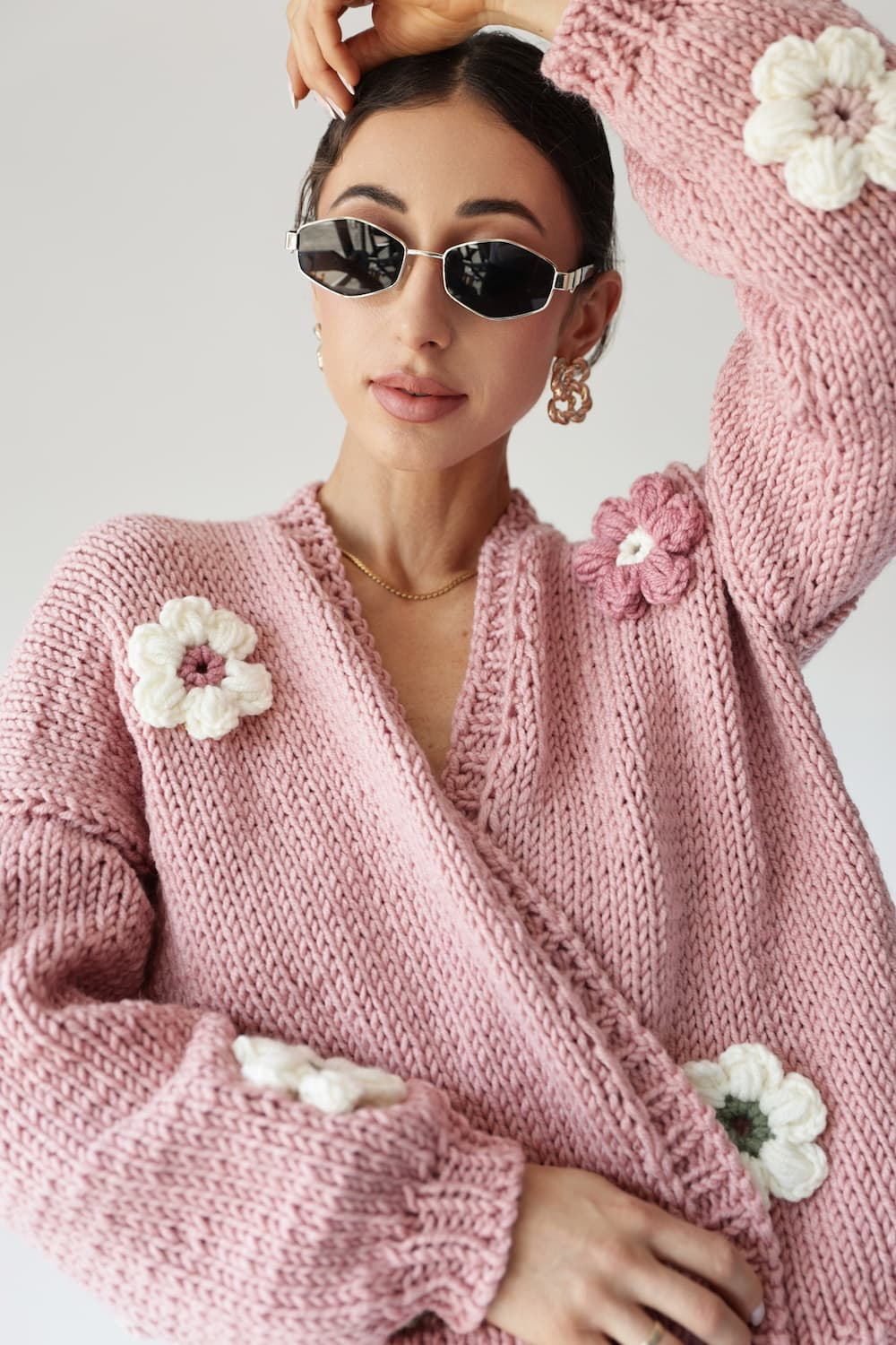 HAND MADE Flower Sweater