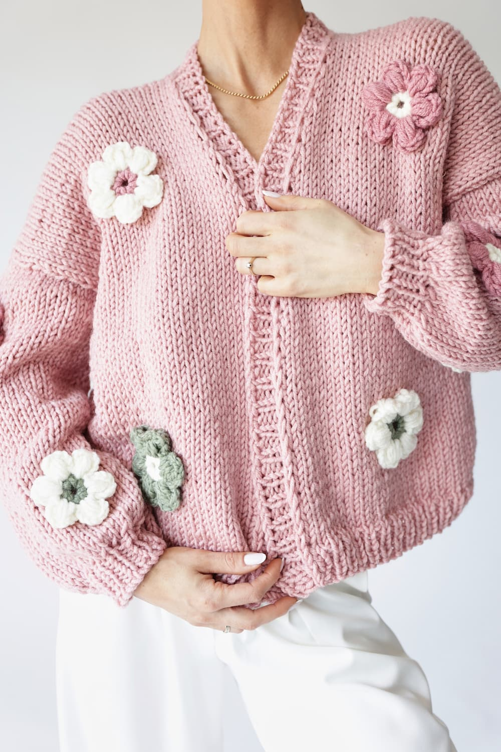 HAND MADE Flower Sweater
