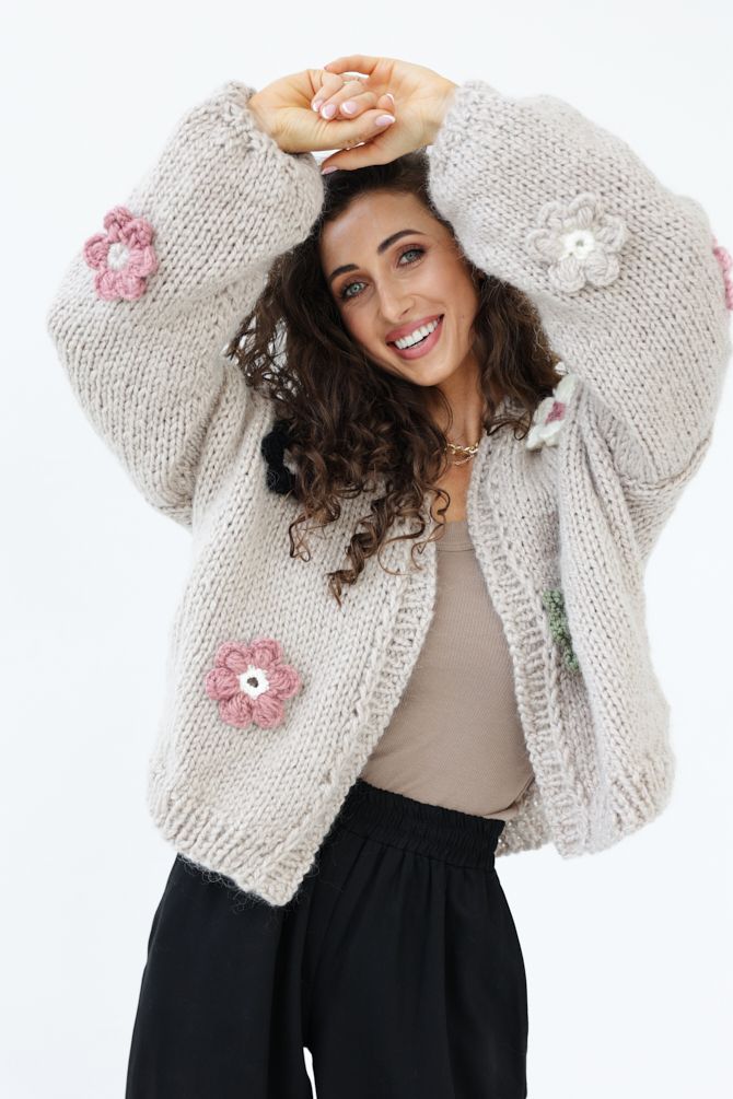 HAND MADE Flower Sweater