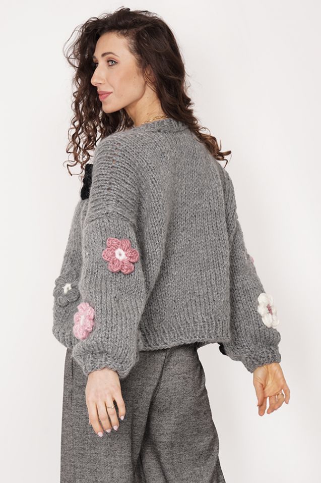 Sweater HAND MADE Flower 