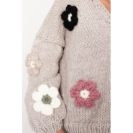 Sweater HAND MADE Flower 